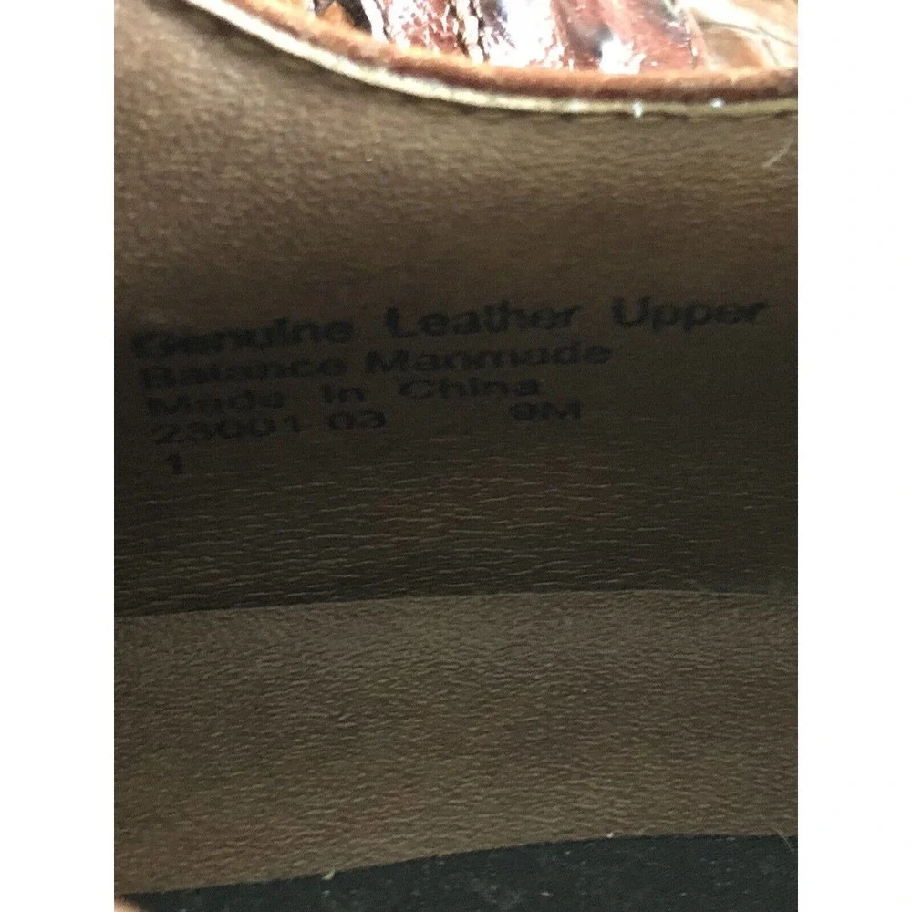 Stacy Adams Cognac Brown Alligator/Ostrich Print Shoes 24141 Men’s Size 9